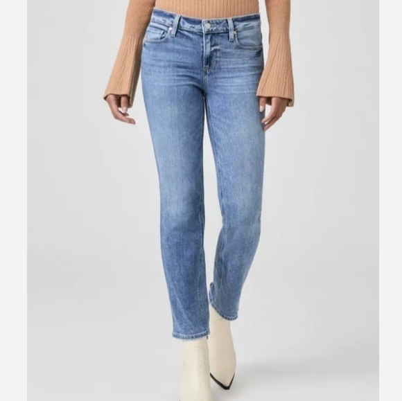 PAIGE Denim - Paige Amber Midrise Straight Ankle Medium Wash Jeans NWT Size 32